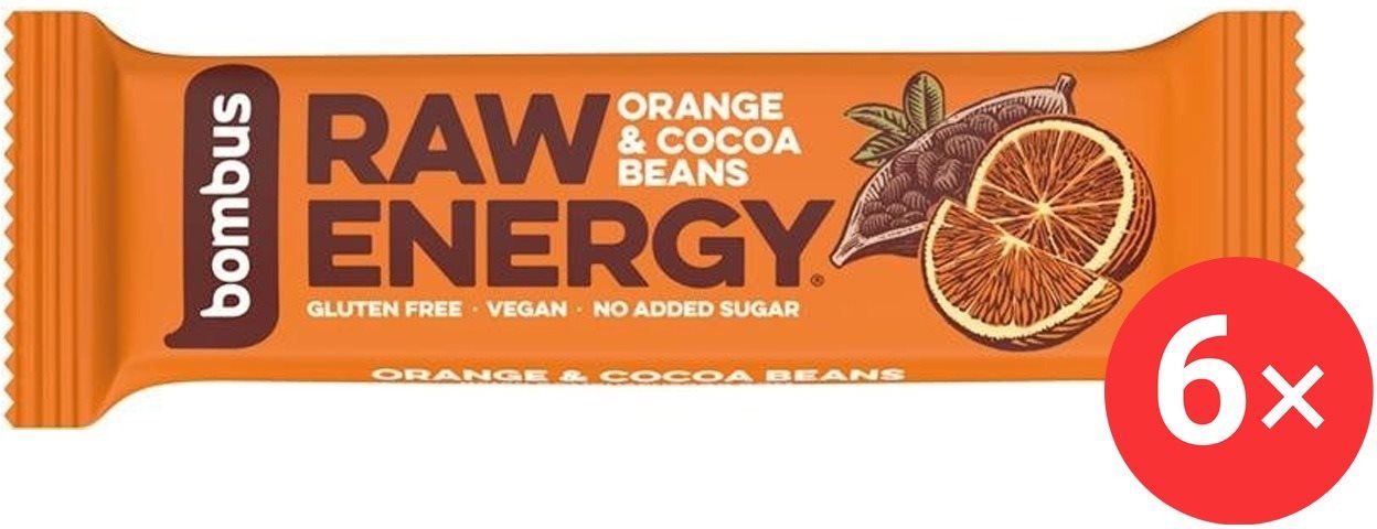 Bombus Raw Energy Orange&cocoa beans 6 x 50 g