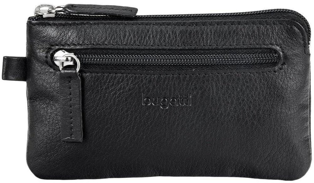 Bugatti Sempre Keyring leather black - front zipped pocket