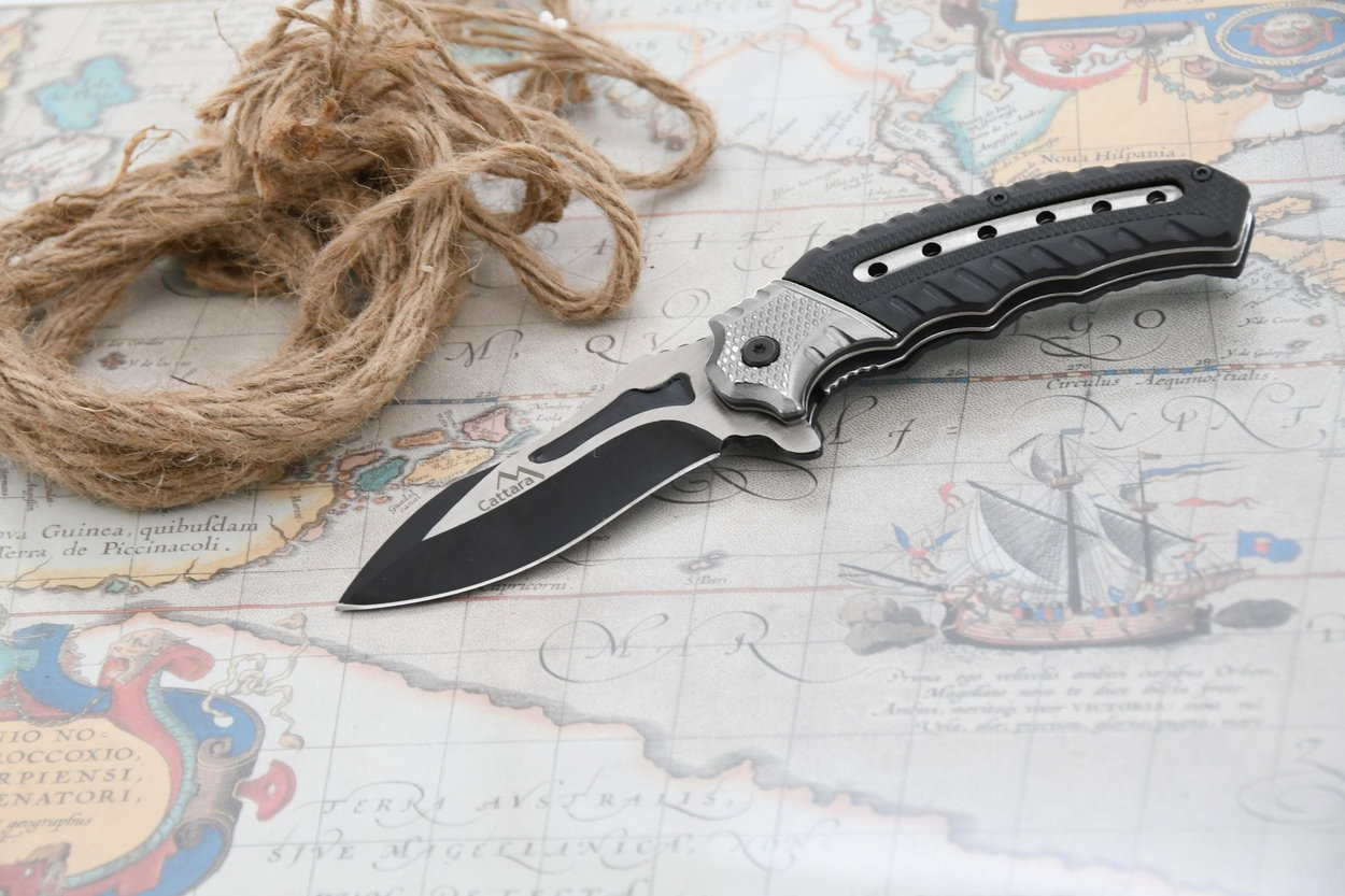 Pocket knife Cattara COBRA 20cm with safety silver-black