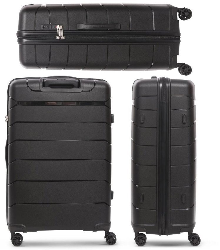 Reisekoffer AEROLITE Kunststoffkoffer T-155 L, schwarz
