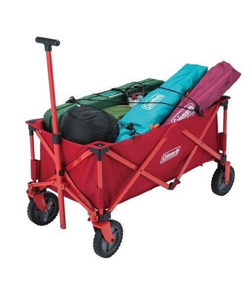 K jednoduché přepravě vybavení napomáhá také ergonomicky tvarované držadlo skládacího vozíku Coleman Wagon, které lze volitelně výškově nastavit. Samozřejmostí jsou robustní kolečka se spolehlivou brzdou a odolné zesílené dno vozíku Coleman Wagon.
