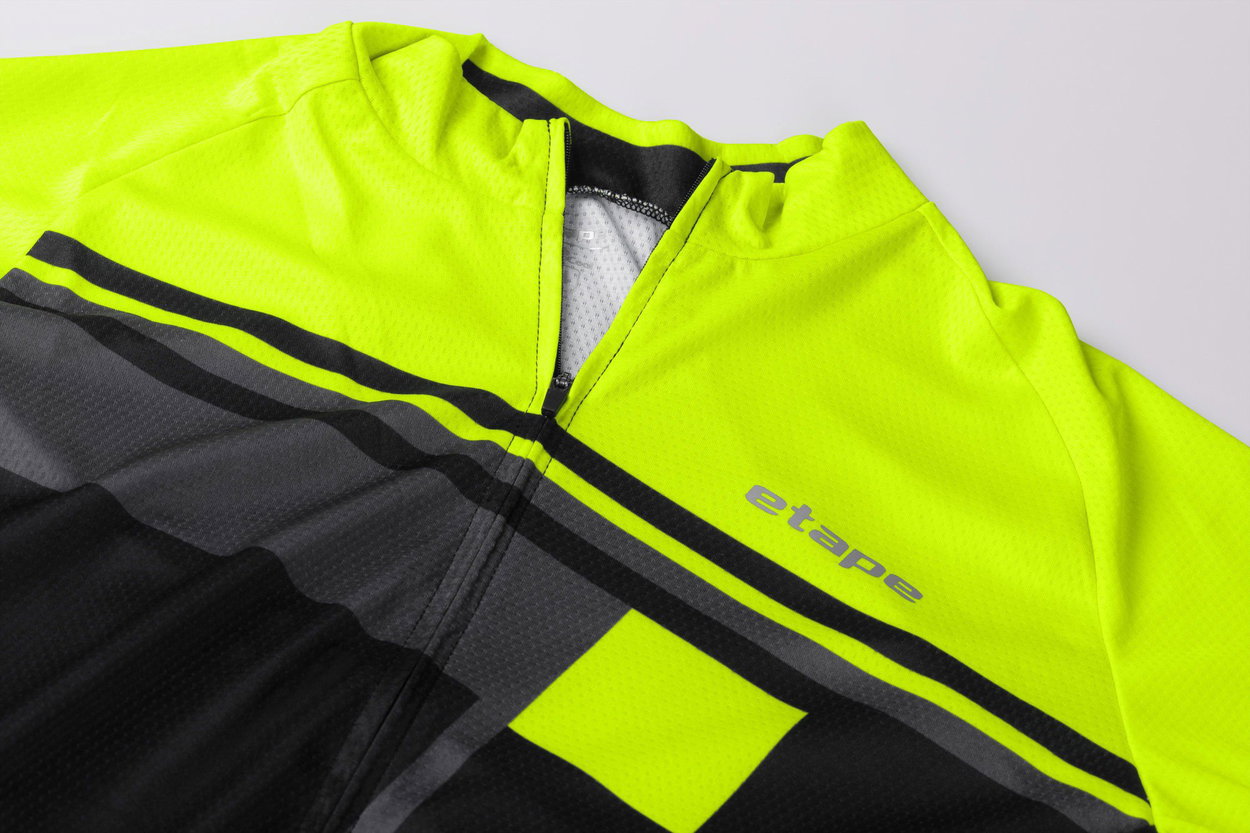 Cycling jersey Etape Cube black/yellow Fluo 3XL