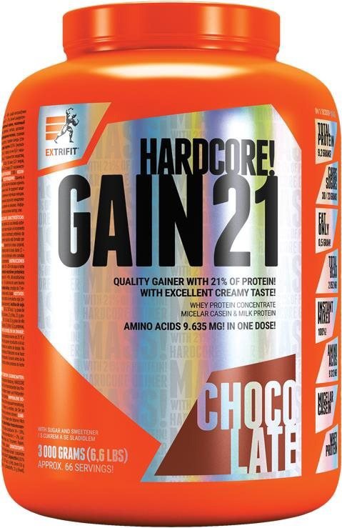 Gainer Extrifit Hardcore Gain 21 3000 g chocolate