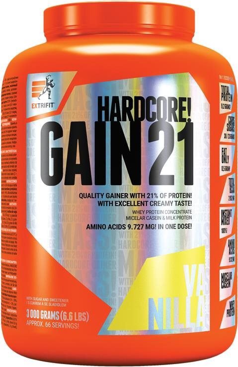 Gainer Extrifit Hardcore Gain 21 3000 g vanilla