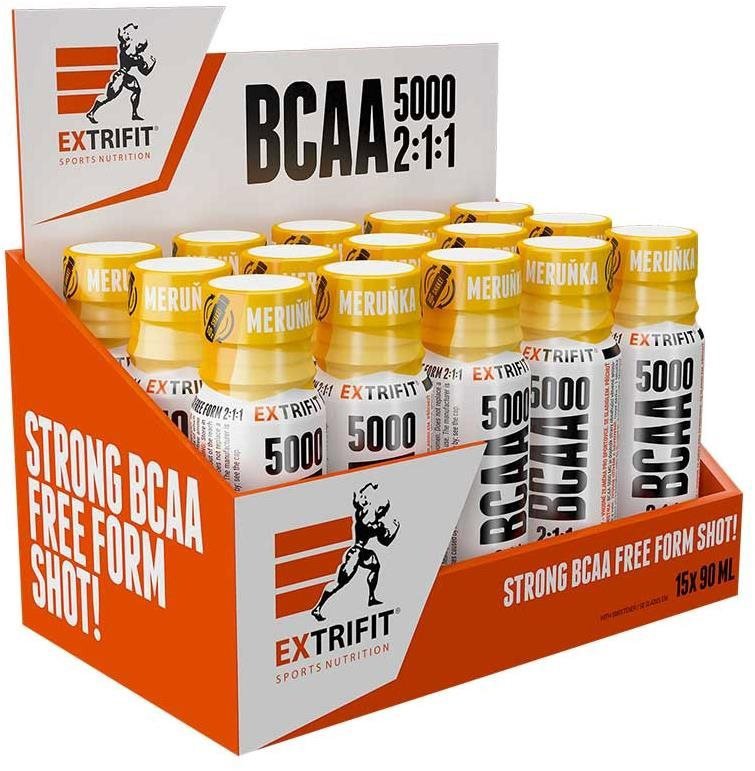 Amino Acids Extrifit BCAA 5000 2:1:1 Shot 15 × 90 ml apricot