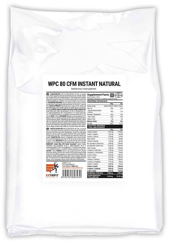Protein Extrifit WPC 80 CFM Instant Natural 1000 g