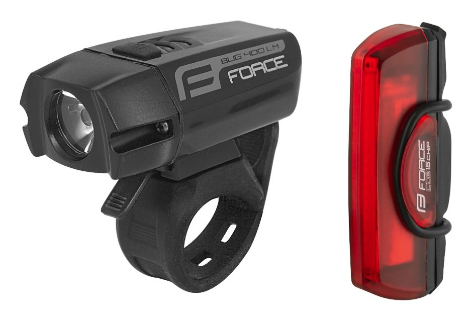 Force Glare USB bike light, front + rear