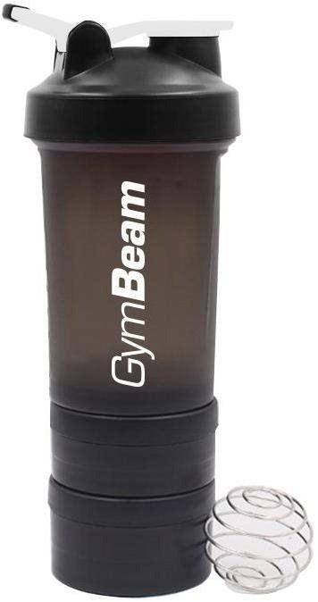 Shaker GymBeam Blend Bottle Black White 450 ml + zásobník