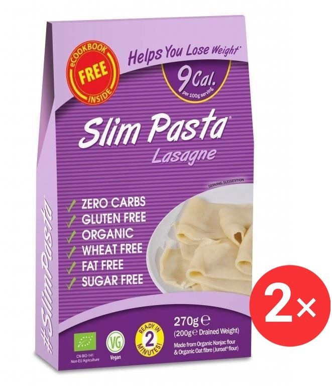 Ketodieta SlimPasta Cognac lasagne BIO in brine 2 x 270 g