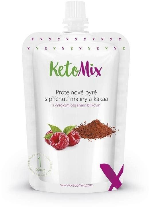 KetoMix Proteinové pyré s příchutí maliny a kakaa
