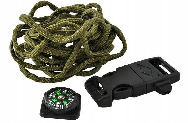 Trizand 6063 Survival bracelet with compass green, 3 pcs