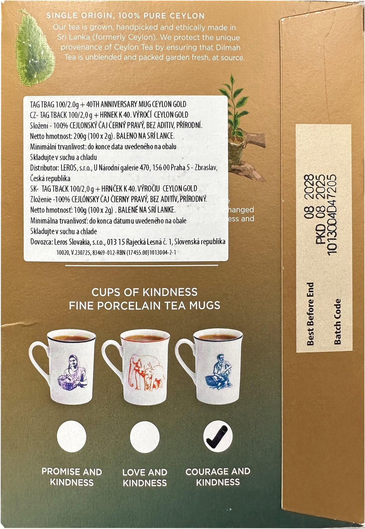 Čaj Dilmah Čaj černý Ceylon Gold 100 × 2 g + hrnek