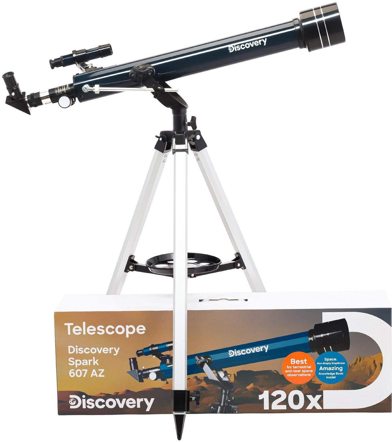 Teleskop Discovery hvězdářský dalekohled Spark 607 AZ s knížkou