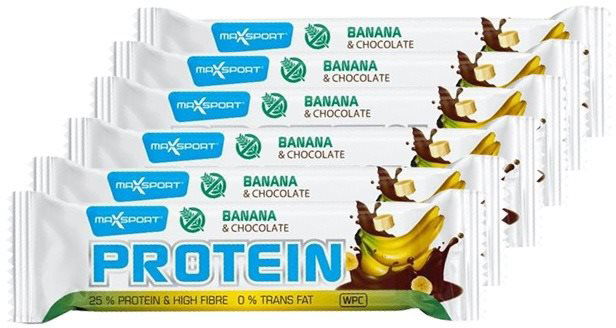 Proteinová tyčinka MaxSport protein GF 6 x 50 g, banán a čokoláda