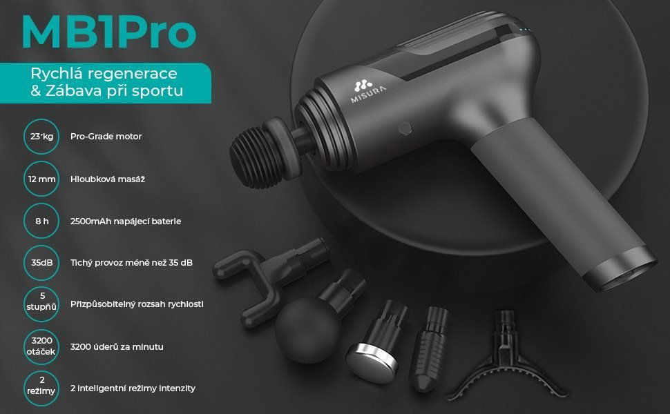 Masážní pistole Misura MB1Pro Silver