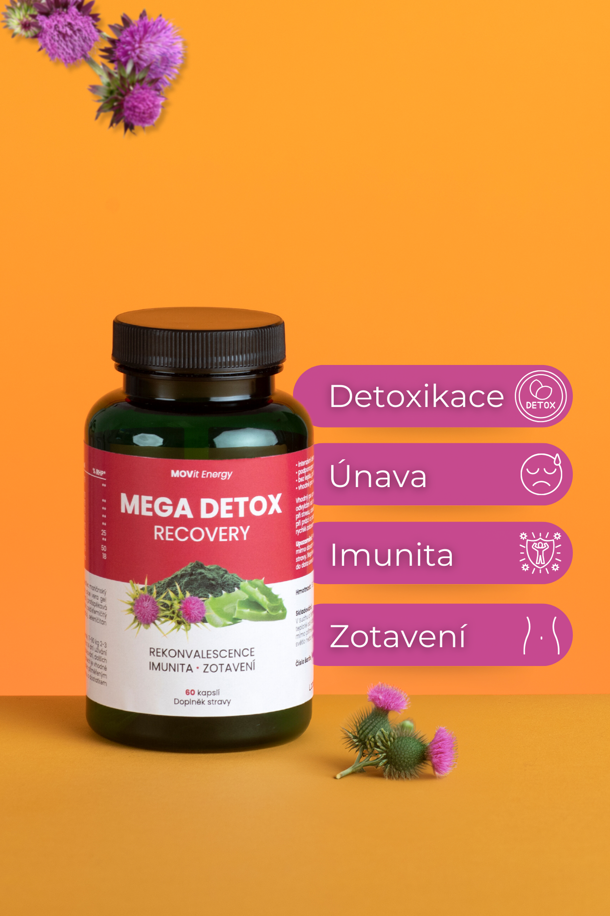 Milk thistle MOVit MEGA DETOX RECOVERY 60 capsules