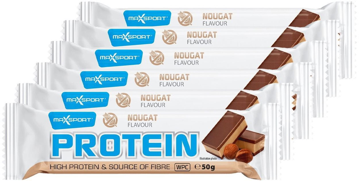 Proteinová tyčinka MaxSport protein GF 6 x 50 g, nugat