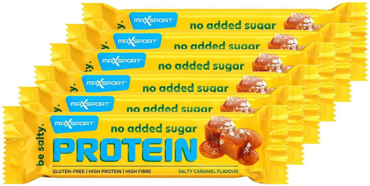 Proteinová tyčinka MaxSport Protein no added sugar 6 x 40 g, Salty Caramel