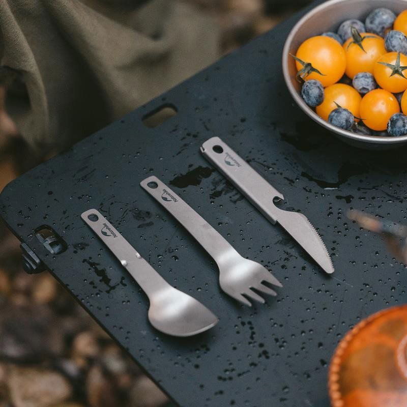 Příbor Naturehike titanová skládací sada příborů - 40g
