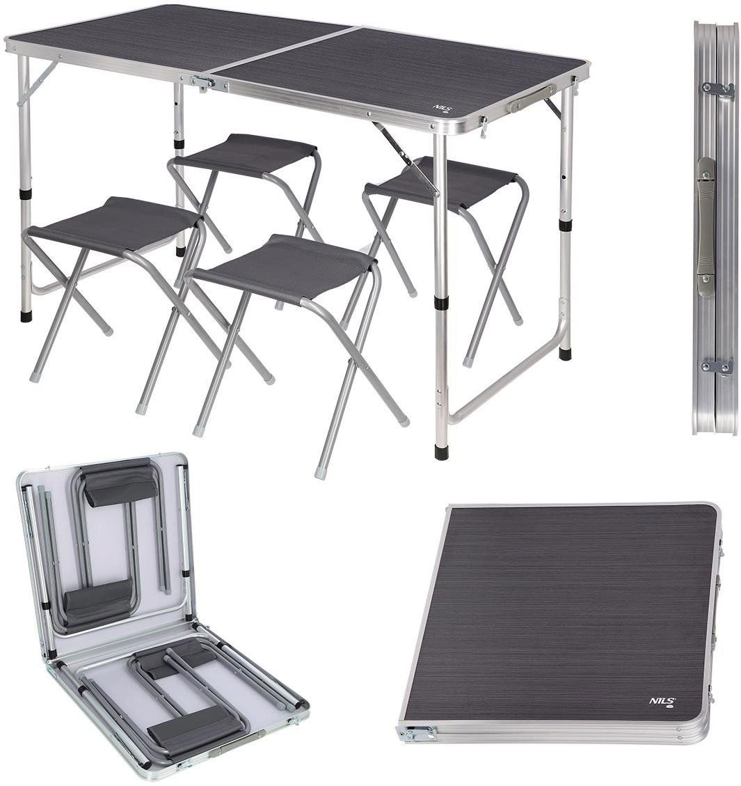 Campingová sada NILS CAMP Sada skládacího kempingového stolu a židliček NC1633