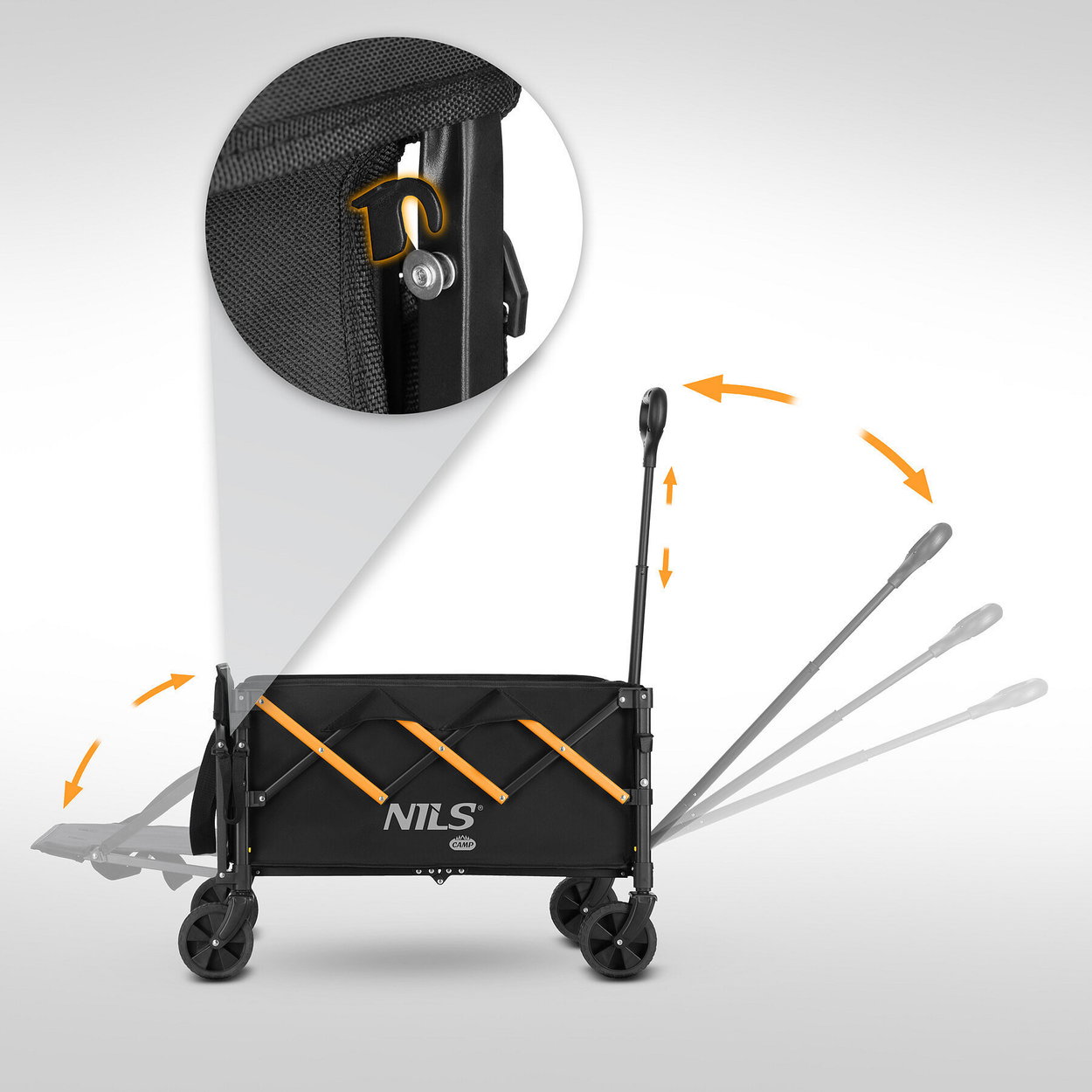 NILS Camp NC2608 folding camping trolley orange