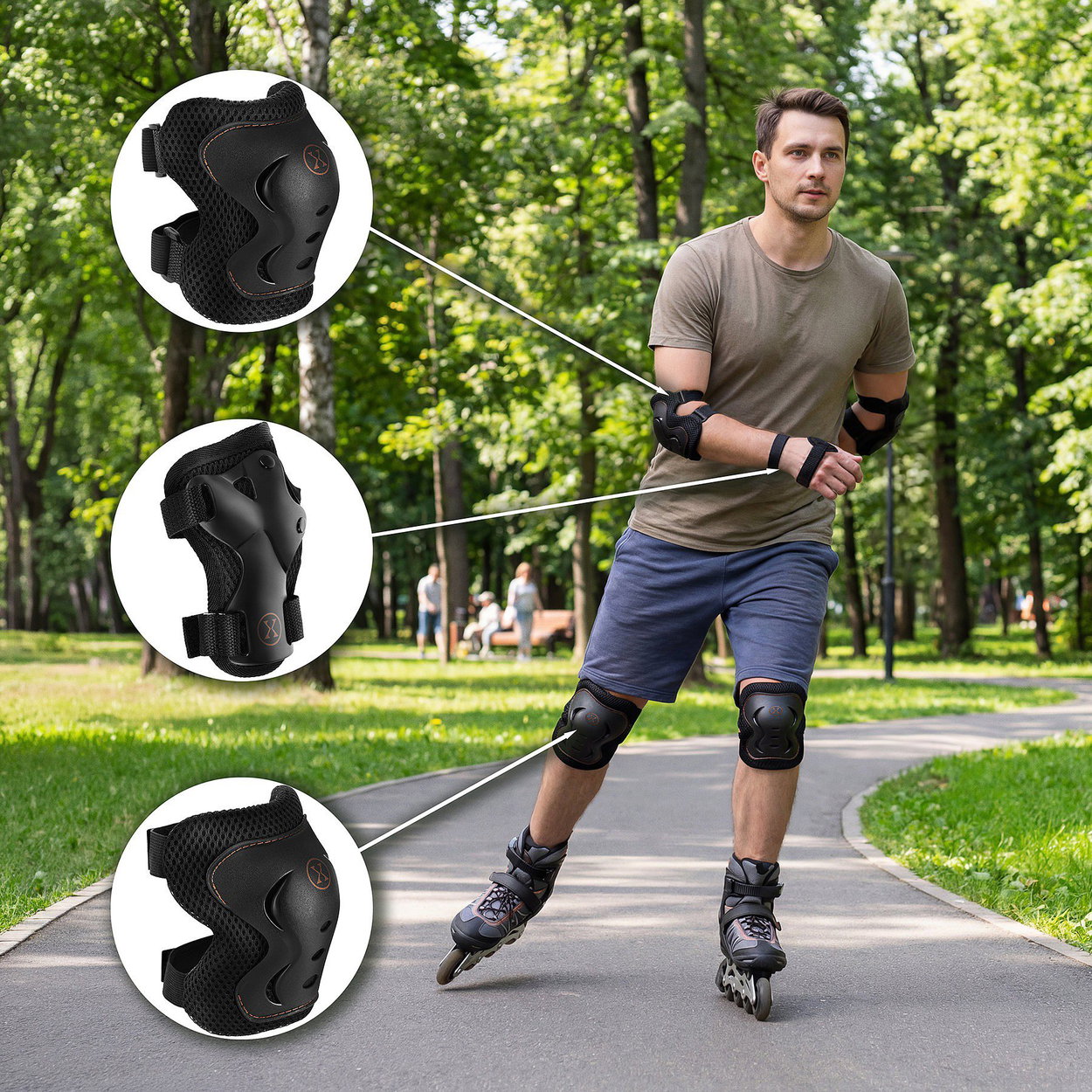NILS Extreme H320 protector set, black, size XL