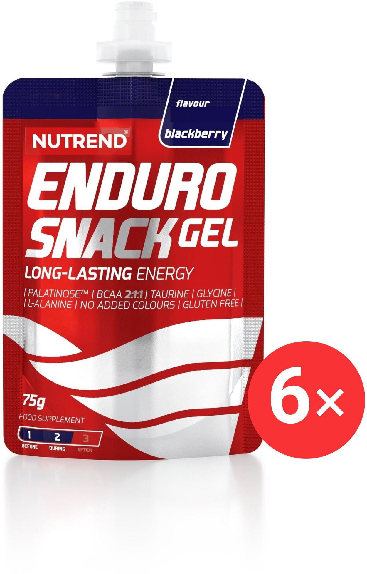 Energetický gel Nutrend Endurosnack sáček 6 x 75 g, ostružina