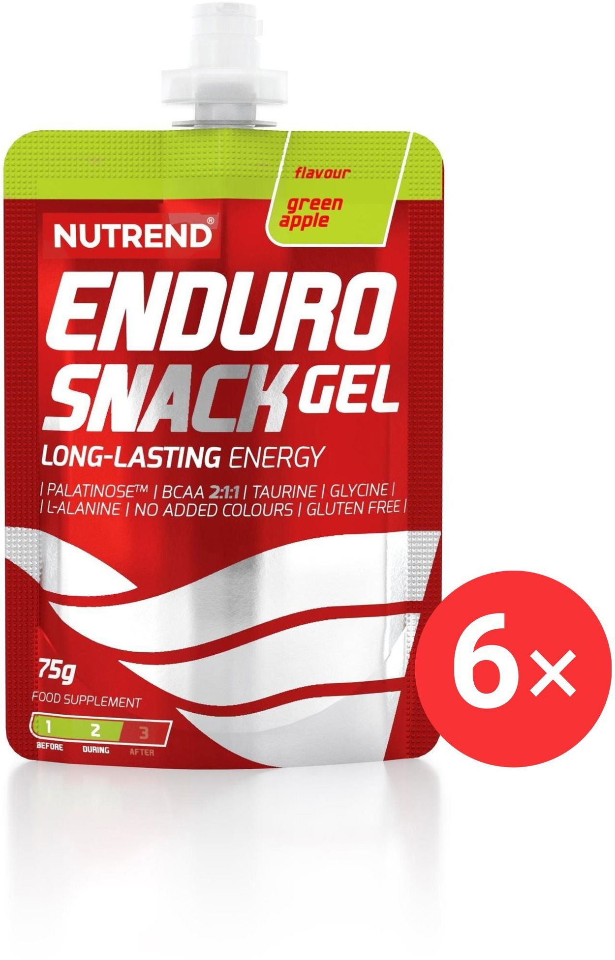 Energetický gel Nutrend Endurosnack sáček 6 x 75 g, zelené jablko