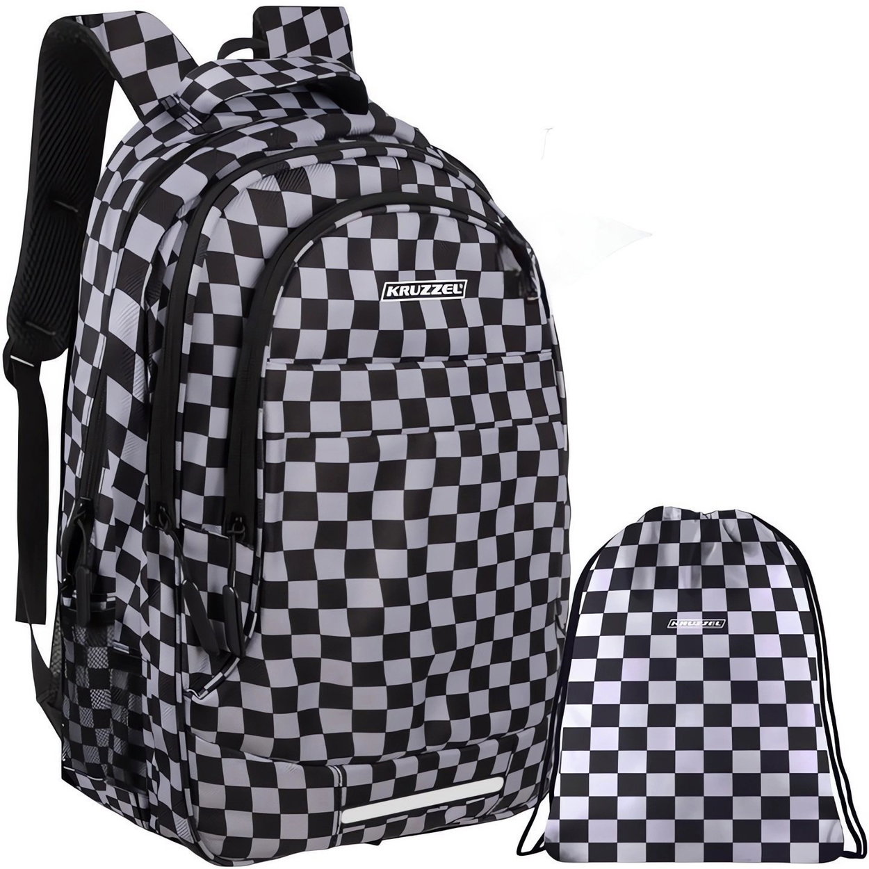 Backpack Kruzzel 24530 22 l, checkerboard, 2 in 1