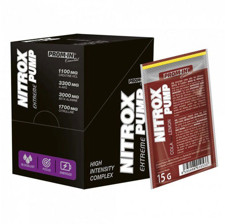 Anabolizér PROM-IN Essential Nitrox Pump Extreme 10 x 15 g cola s citrónom