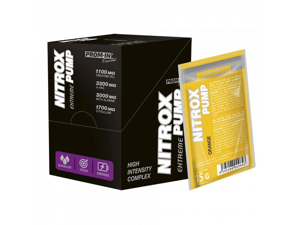 Anabolizér PROM-IN Essential Nitrox Pump Extreme 10 x 15 g pomaranč
