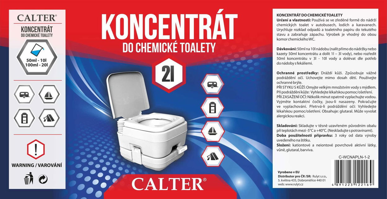 Roztok Calter do chemické toalety - 2L
