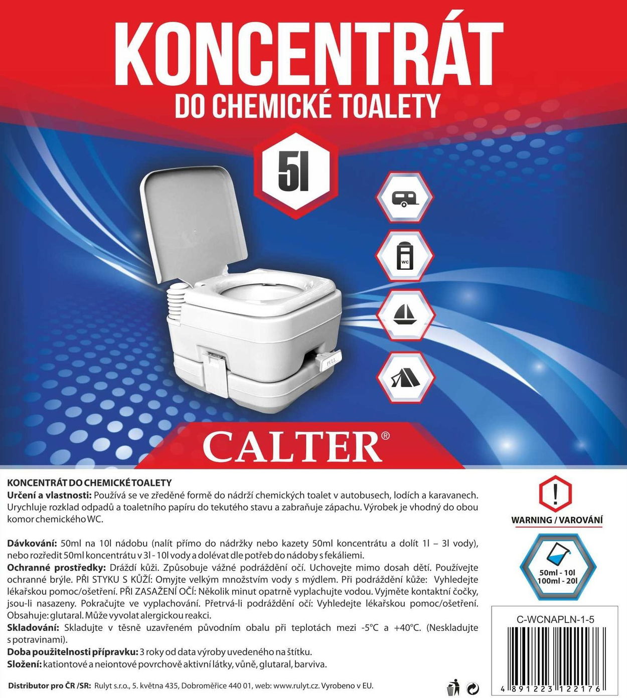 Roztok Calter do chemické toalety - 5L