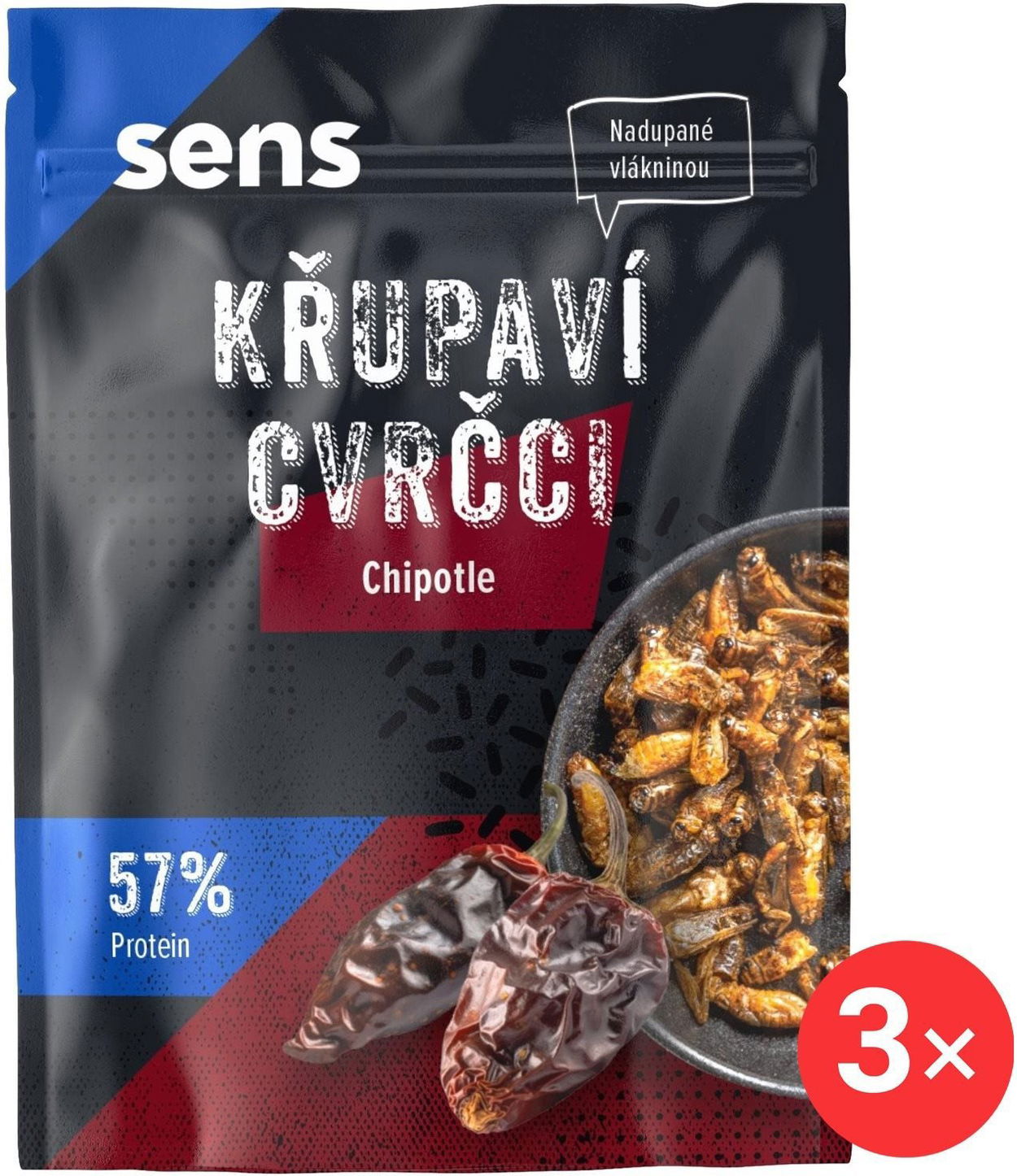 SENS Křupaví & pražení cvrčci - Chipotle 3 x 16 g