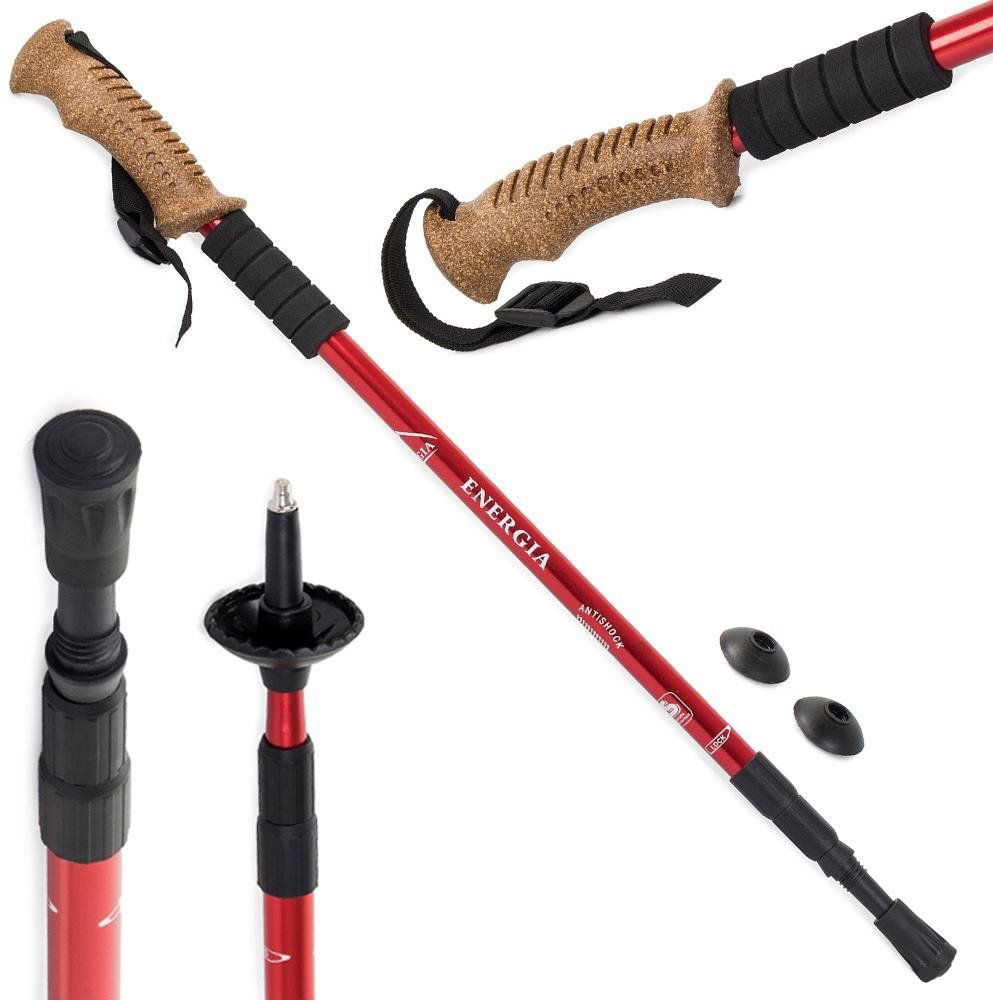 Hůlky Nordic Walking s ergonomickou, korkovou rukojetí, 135 cm