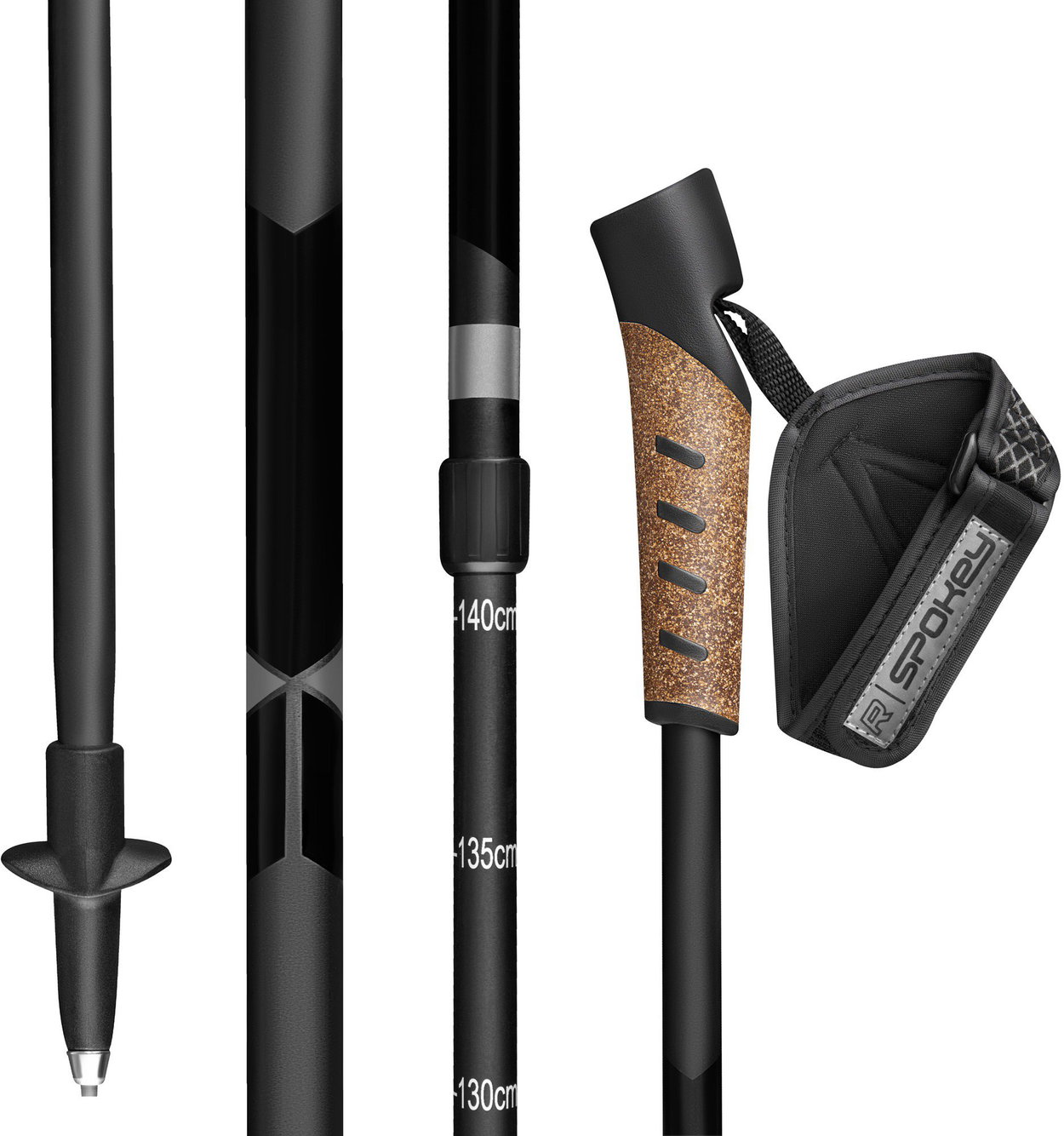 Spokey Peak Hole Nordic Walking, 2 pieces, black