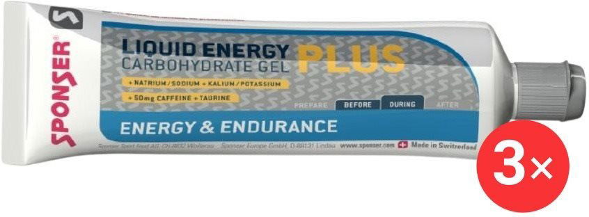 Energetický gel Sponser Liquid energy PLUS, 3 x 70g, Neutral