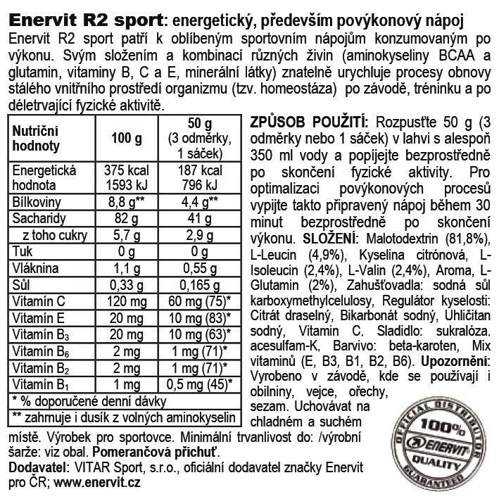 Sportovní nápoj Enervit R2 Recovery Drink (400 g) pomeranč