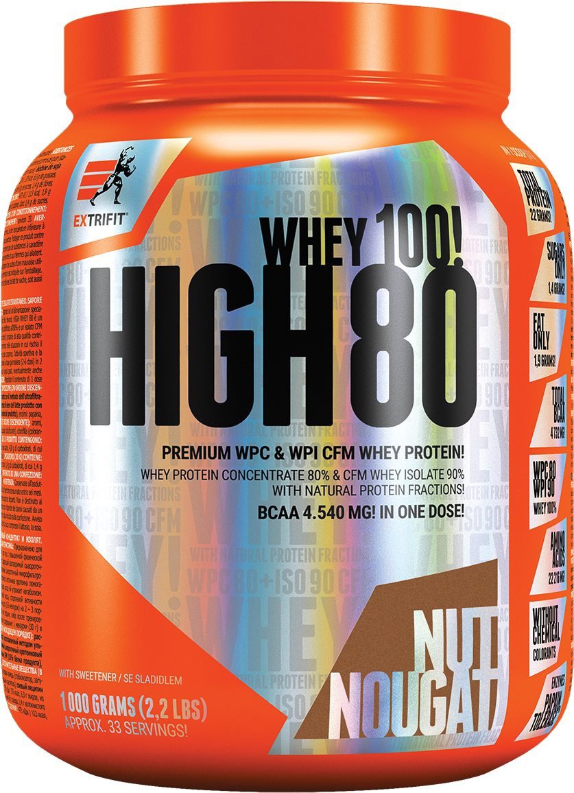 Protein Extrifit High Whey 80, 1000g, nut nougat
