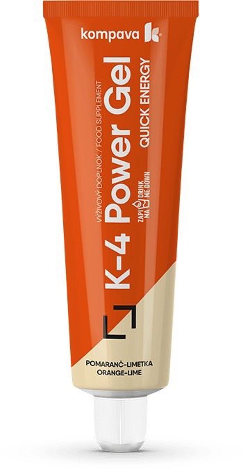 Energetický gel Kompava K4 Power Gel 70 g, 15 ks, pomaranč-limetka