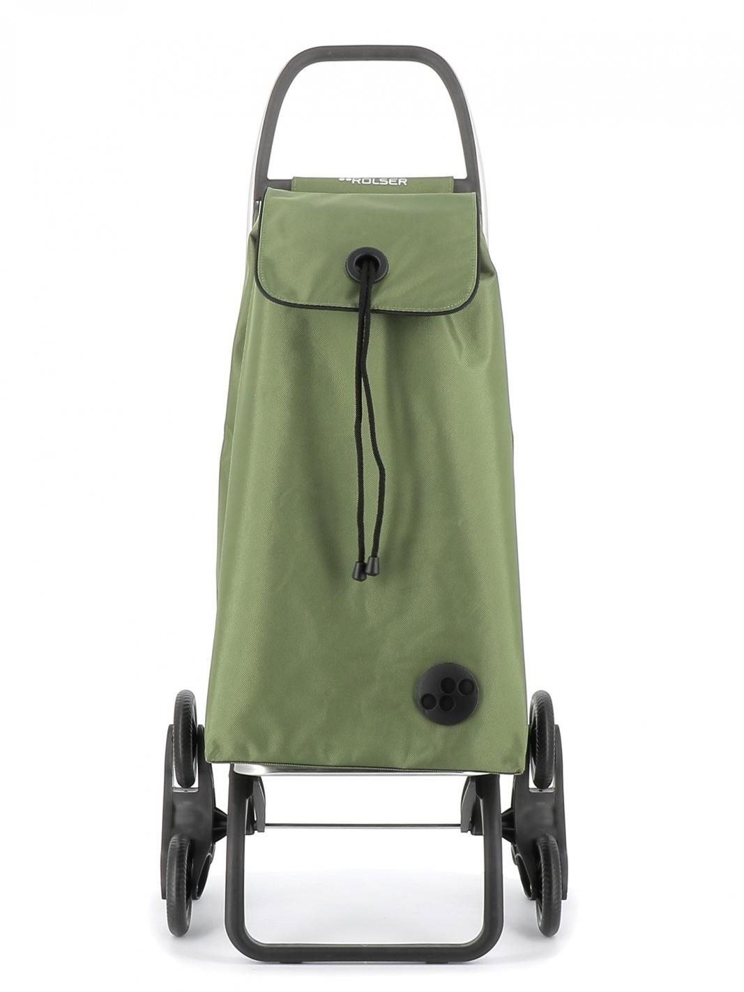 Rolser I-Max MF 6 shopping bag with wheels for stairs, khaki green