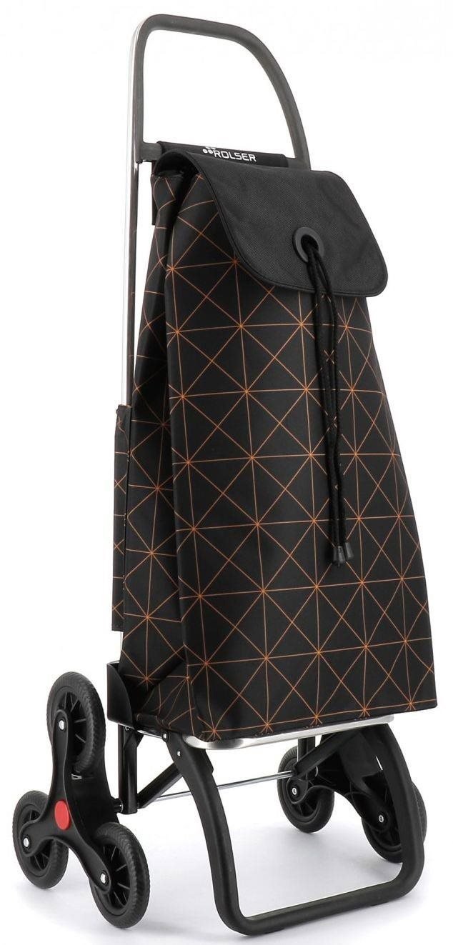 Rolser I-Max Star 6 shopping bag with wheels for stairs, black-orange