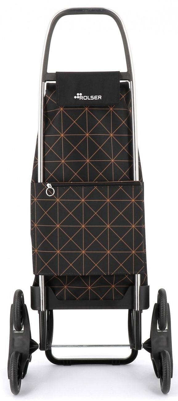 Rolser I-Max Star 6 shopping bag with wheels for stairs, black-orange