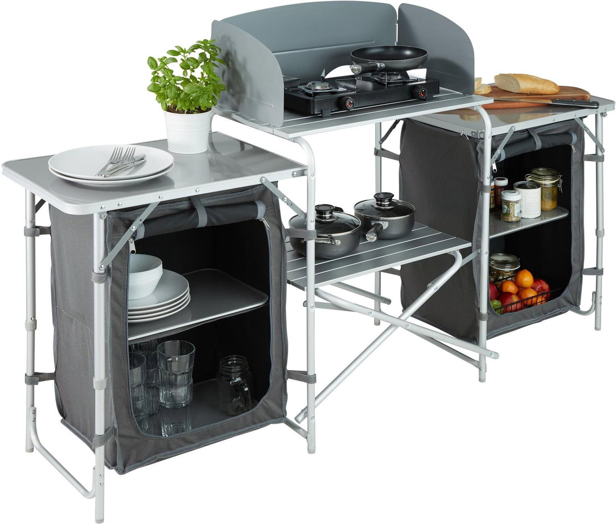 Camping set Camping kitchen 172 × 52 × 104 cm grey
