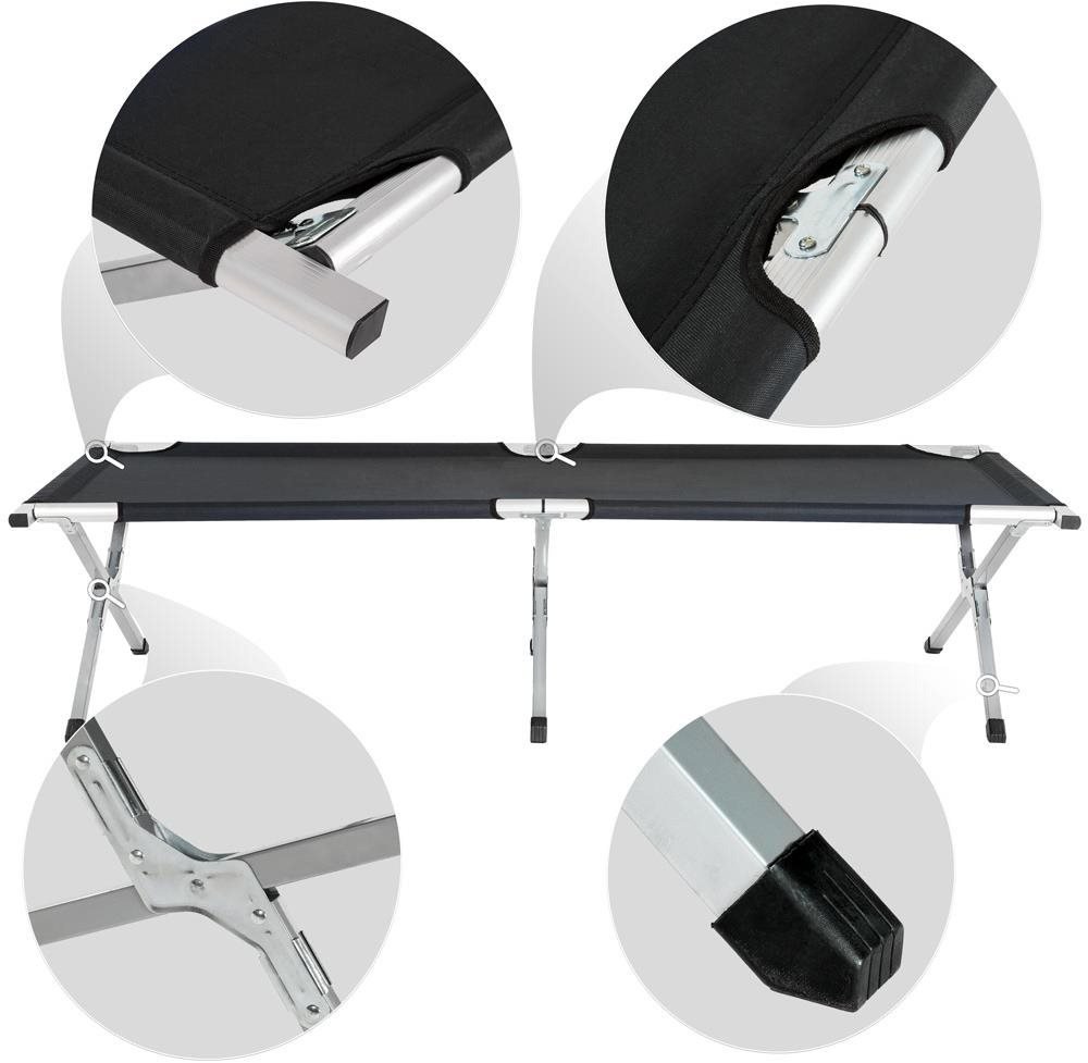 Deckchair Field bed made of aluminium black