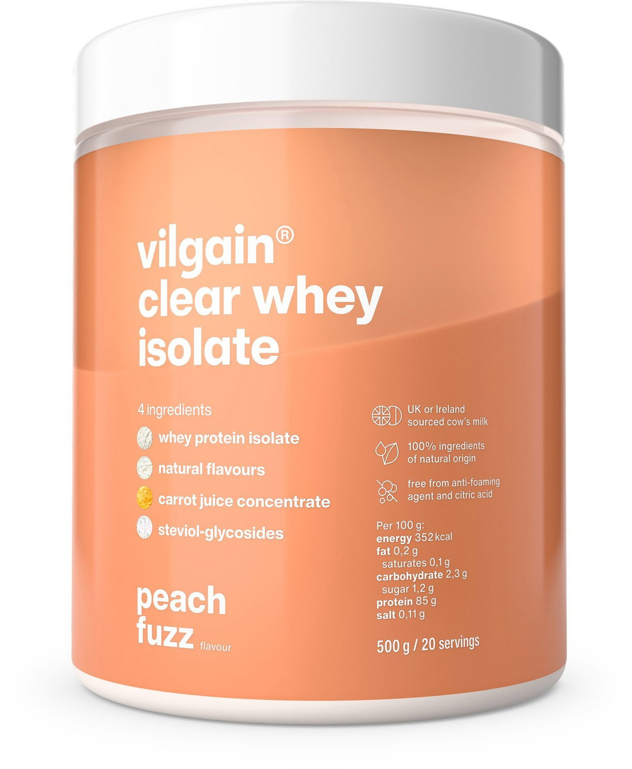 Vilgain Clear Whey Isolate 500 g Peach fuzz