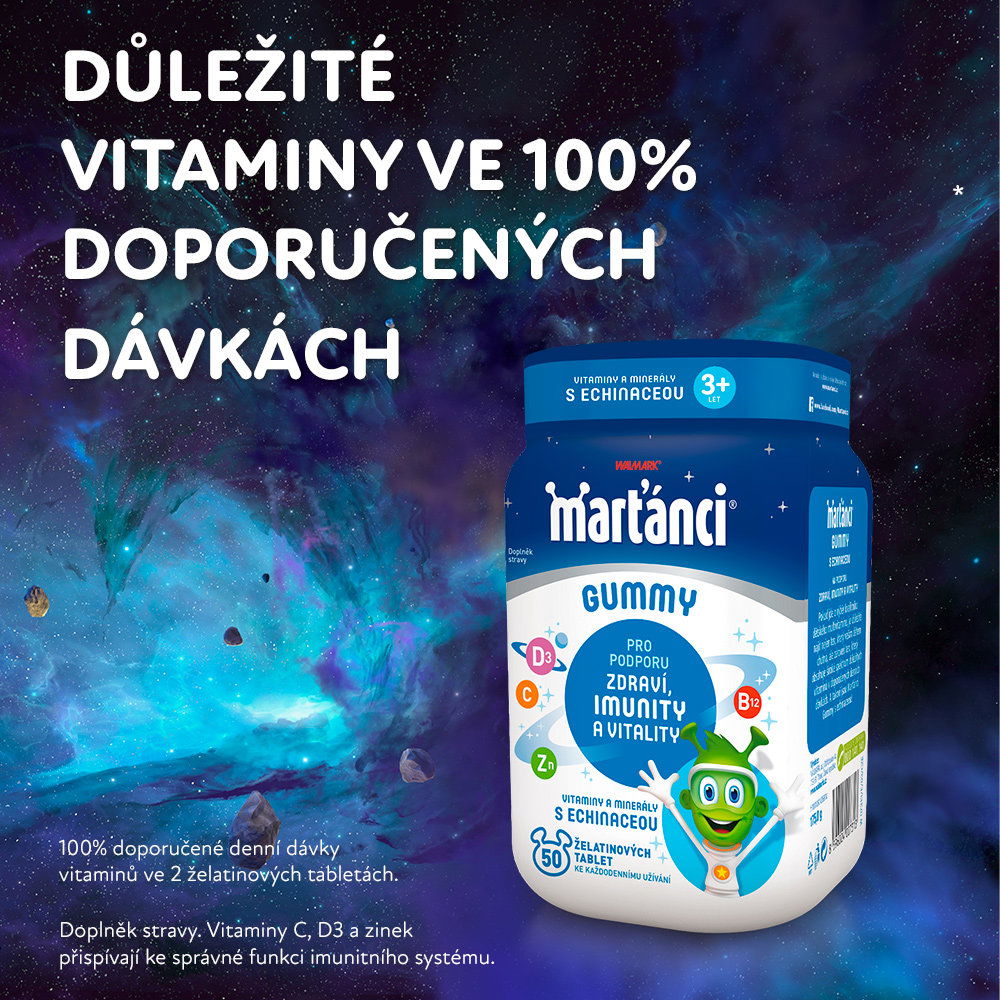 Multivitamín Marťánci Gummy echinacea 20 mg, 50 tablet