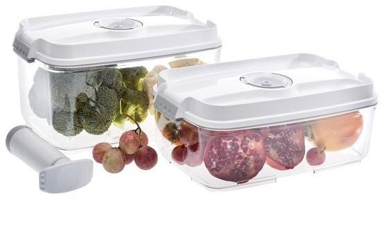 STATUS Tritan-Dosen-Set, 3-teiliges Set großer Vakuumdosen 178651, weiß
