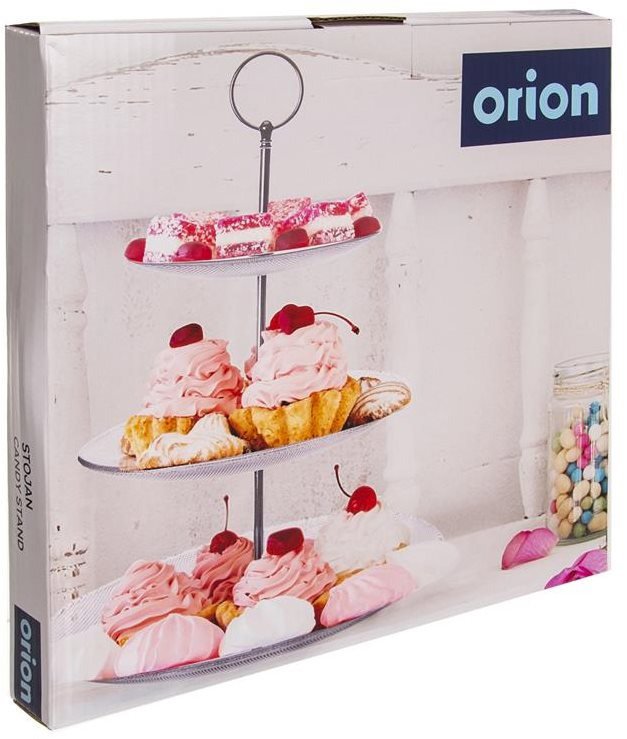 Etagere ORION Ständer aus Glas/Metall, 3 Etagen, EMA