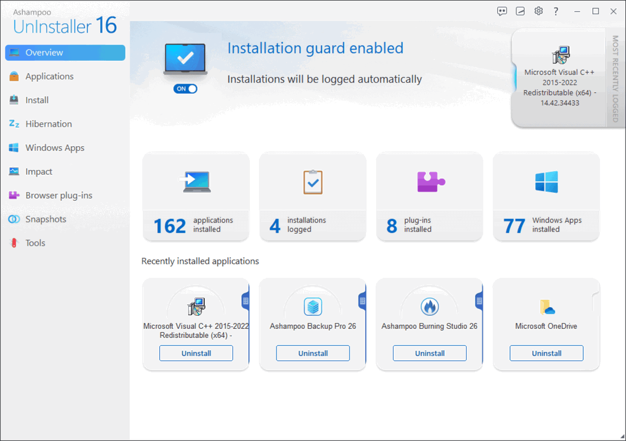 PC maintenance software Ashampoo UnInstaller 16 (electronic license)